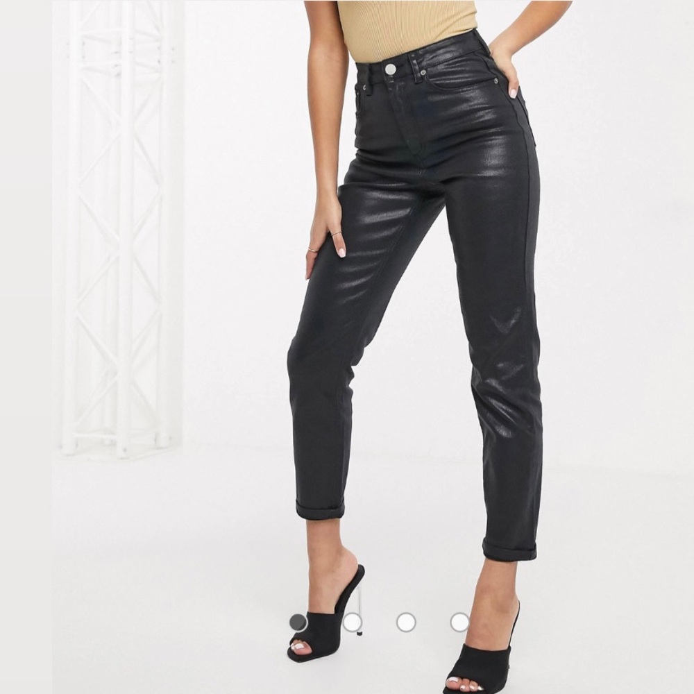 ASOS Coated Slim Mom Jeans